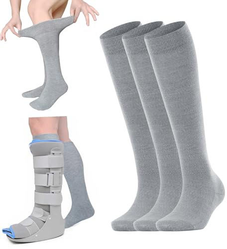 JFHSUS 3 pair Replacement Sock Liner for Orthopedic Walking Boots | Medical Tube Socks to wear Under Air Cam Walkers and Fracture Boot Casts(Gr.36-39)