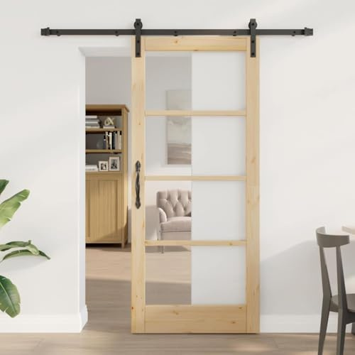 Falttür Komplettset Innentür,Innentür Braun 86 x 198,5 cm,Zimmertür für Wohnzimmer,Büros,Kliniken