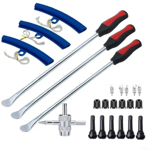 25-teiliges Motorrad-Reifenreparaturwerkzeug-Set, Reifenentfernungs- und Installationsset, Brecheisen für Stangen, Hebelwerkzeuge, 45 Griffe aus Manganmaterial (D)