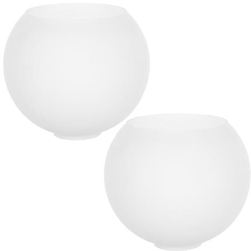 GALPADA Paralume a Globo in Vetro Smerigliato Opalino 2 Pezzi, Copri Lampada a Sospensione Apertura 42 Mm, Paralumi Decorativi per Plafoniere e Lampade da Tavolo, Luce Morbida per Casa