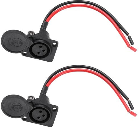 sourcing map XLR Charging Port Socket, 3 Pin Charging Port Wire with Bare Wire Silicone Waterproof Cover Charging Cord for Cart SX500 MX500 MX650 Electric Scooter E-Scooter E-Bike Port, 7