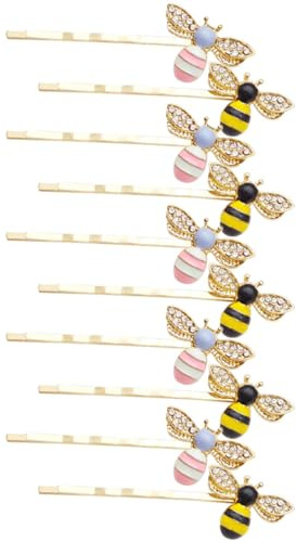 Horquillas Decorativas de Abeja Pelo, 10 Piezas, Aleación | Pasadores Brillo, Estilo Chic, para Mujeres y Niñas, Uso Diario y Eventos