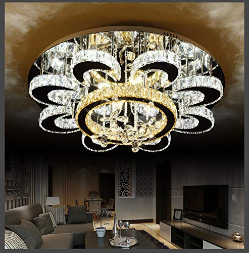 Eurotondisplay Euroton LED Pendelleuchte Kristall 6021-80cm mit Fernbedienung Kaltweiß neutralweiß warmweiß wechselbar Spots warmweiß Kristall klar bernstein 96W Deckenleuchte Deckenlampen .A+