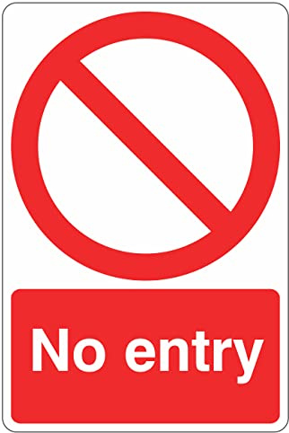 150mmx200mm No Entry Sign Rigid Plastic