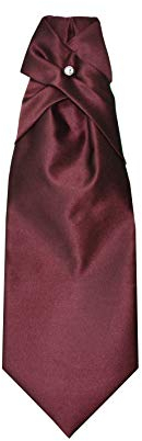 Remo Sartori – Plastron-Krawatte, Hochzeitskrawatte für Herren, aus Seidensatin, Einfarbig, Made in Italy (Bordeaux)