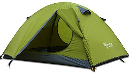 3-4 Season 2 3 Person Lightweight Backpacking Tent Windproof Camping Tent Awning Family Tent Two Doors Double Layer with Aluminum rods for Outdoor Camping Family Beach Hunting Hiking Travel