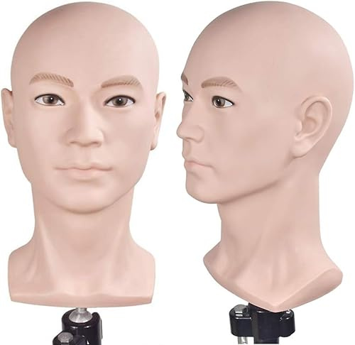 Ba Sha Trainingskopf Kosmetologie Mannequin Kopf Bald Mannequin Kopf für Perücken Herstellung Perücke Anzeige Hut Anzeige Brillen Anzeige mit Klemme