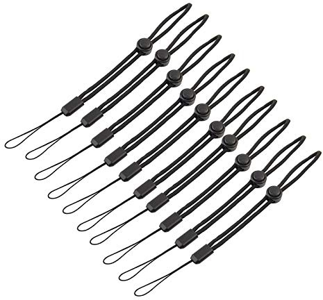 10Pcs Cordon avec Dragonne, Dragonne Anti-Perdu avec Bouton Détachable pour Lampe de Poche Clé Téléphone Portable Clés USB Lecteur Outils de Plein Air