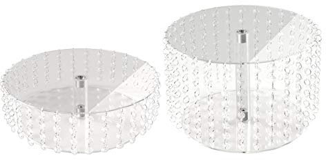 Manschin-Laserdesign - Alzata per torte in acrilico e plexiglas, rotonda, per matrimonio, 2 piani, per compleanno, in alluminio, Ø 28 cm