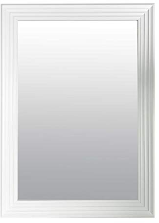 MirrorOutlet Modern White Wall Mirror - Large Size, Rectangular Decorative For Lounge, Dining Room, Bathroom Bedroom, and More - 3ft6X2ft6 1060X756mm (31mm deep), LG515
