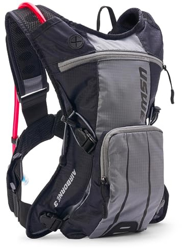USWE Airborne – Limited Race Edition, Trinkrucksack, federfrei, für MTB, Mountainbike, Radfahren, Grau / Schwarz