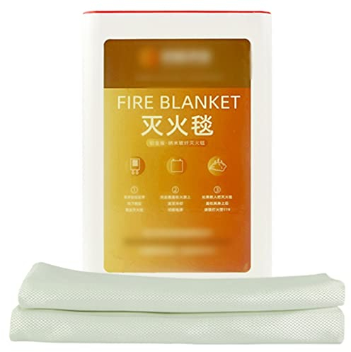 Feuerlöschdecke Brandschutzdecke Fuir Raucher Feuerlöschdecke Aus Nano-Glasfaser, Wiederverwendbare Feuerhemmende Decke, Küche Überlebensnotfalldecken, 39,3 * 39,3 Zoll