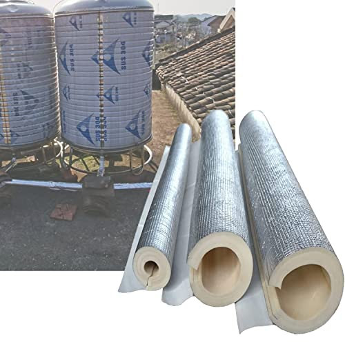 AEMIN Coque De Tuyau en Laine De Roche Auto-adhésive,Isolation pour Tuyaux De Feuille D'aluminium, Tube D'isolation en Polyéthylène, Isolation Phonique Et Antigel,1M (Size : 48mmx30mmx1m)