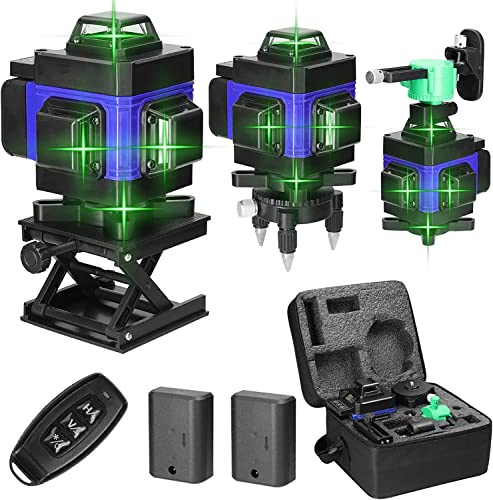 Vokot 4D16 Livella laser 4D 16 linee, piani laser 3x360° fino a 40M, autolivellante orizzontale e verticale, impermeabile IP54 con batterie ricaricabili e telecomando