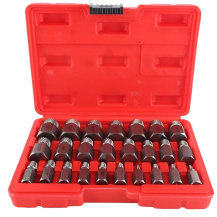 Jeanoko Kit d'extracteur de vis endommagé, Outil de retrait de vis à tête hexagonale de Grande Torsion de 25 pièces pour Boulon