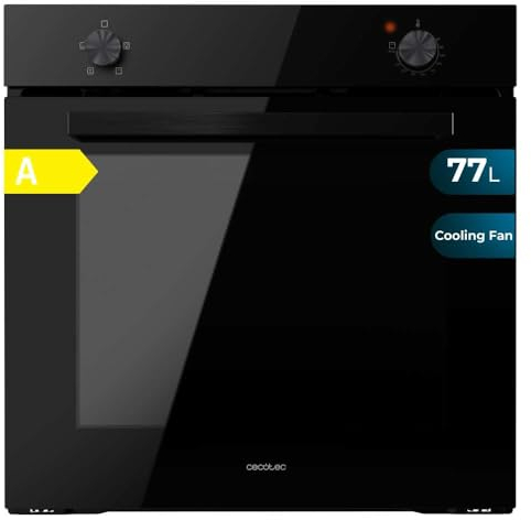 Cecotec Horno Integrable Convencional Bolero Hexa C126000 Black A. 2800W, Capacidad 77L, Bajo Consumo, 4 Funciones, Steam Assist, Steam EasyClean, Cooling Fan, Triple Glass, Luz Interior