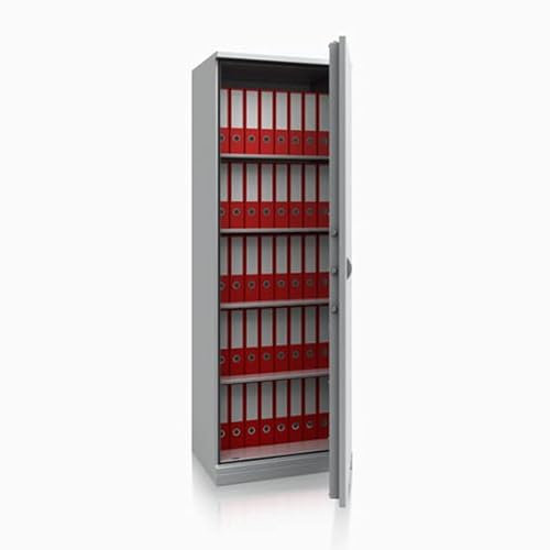 Feuerschutz Stahlbüroschrank Aktenschrank | Feuerschutzisolierung nach DIN 4102 | Schlüsselschloss | (40 Ordner: H1950xB670xT500mm)