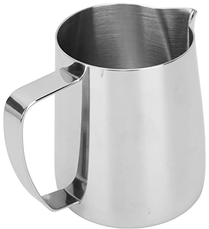Kaffeemilchaufschäumbecher, Edelstahl Milchkännchen Aufschäumbecher Kaffeekanne Kanne Kanne Dampfkanne 700ml Kaffee Latte Art für Espresso Cappuccino Latte Art (Rostfreier Stahl)