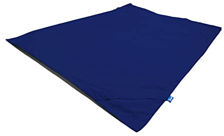 Bruni Funda de puf intercambiable para todos los pufs rectangulares de 180 x 140 cm, material impermeable, apto para interiores y exteriores, extremadamente resistente (azul real)
