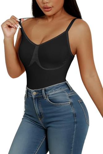 SHEKINI Dam Bodysuits Shapewear Shapewear Shapewear Bodysuit Shaper Body Shaper Full Shaper Bodysuit Magkontroll Lyft Gluteus, svart, XXL-3XL