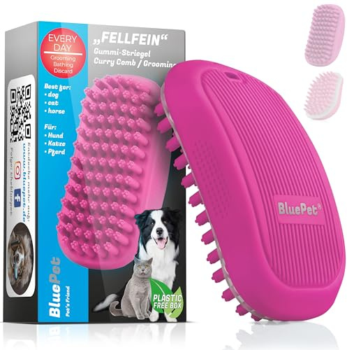 BluePet Badebürste Gummistriegel für Kurzhaar Hunde & Katzen, Badestriegel