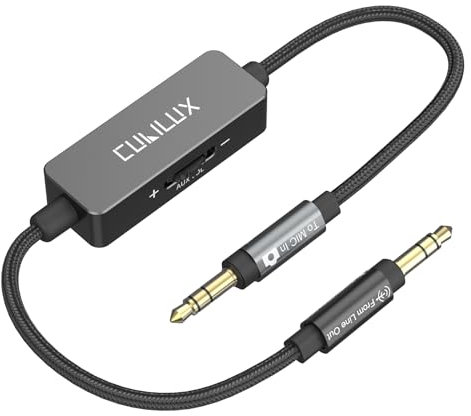 Cubilux Cavo attenuatore da linea a microfono da 3,5 mm, TRS da 1/8 di pollice, cavo di attenuazione da linea a microfono per videocamera, registratore DSLR, 1 piede