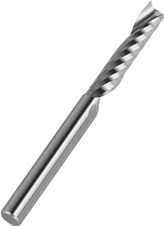 EFUTURETIME Hartmetall Schaftfräser 6mm, Einschneider Fräser, 32mm Schnittlänge, CNC Spiralnutfräser aus Wolframstahl für Oberfräse, Holz, PVC, Aluminium, Präzisionsarbeit