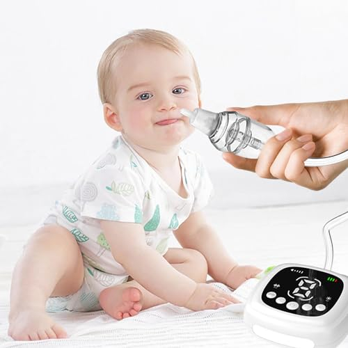 Nasensauger Baby Elektrisch, Elektrischer Nasensauger Staubsauger für Babys, 9 Saugstufen mit Nachtlicht Musik Kinderreim,Wiederaufladbare Nasenreiniger für Neugeborene Kleinkinder Säuglinge