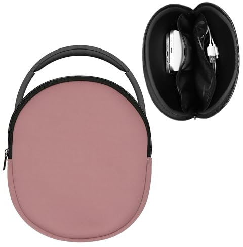 kwmobile Headphone Case Compatible with DOQAUS / H390 / WH-CH520 / WH-CH510 / Evolve 2 75 Headphones - 23 x 21 cm - Dark Rose