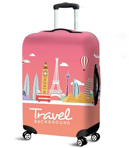 Muiuou Koffer SchutzhüLle, Elastisch KofferschutzhüLle Gepäck Cover Reisekoffer Hülle Trolley Case Schutzhülle Luggage Cover Waschbare Staubdichte Kofferbezug (XL (30-32 Zoll),Stil 3)