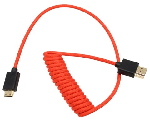 HangTon Mini HDMI a HDMI 4K 8K Cable para ATOMOS Ninja V Ultra Canon EOS R RP XA70 6D Mark II Cámara SmallHD Cine Indie Monitor, Tipo A C HDMI 2.1 Rojo 50 cm