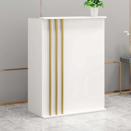 Petite Comptoir de Réception, Comptoir Caisse avec Tiroirs Verrouillables, Bureau de Réception Comptoirs D’Accueil Mobilier pour Magasins, Bureau, Salle de Réception