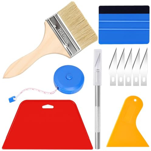 Wallpaper Tools Kit Vinyl Wrap Tools Wallpaper Cutter Professional Wallpapering Smoother Tool with Trimming Tool Felt Squeegee for Wallpaper Car Window Film Wrapping Contact Paper