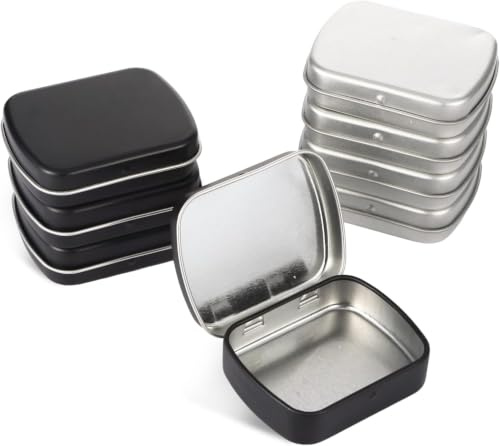 ChauLanBow 8 Stück Blechdose mit Deckel, Kleine Metalldose Aufbewahrungsbox | Rechteckige Metallboxen für Kleinigkeiten, Geeignet für Aufbewahrung, Basteln und Ordnung, Platzsparendes Dosen Set