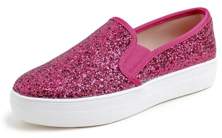 Feversole Women's Fashion Sparkle Platform Rhinestone Party Holiday Wedding Sneakers