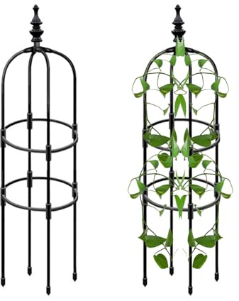 zjhukfmc Obelisks For Climbing Plants,90/120/150cm Garden Plant Obelisk,Metal Indoor Vine Supports Plant Tower,Home Decor, Support For Outdoor Indoor Flower Clematis,Ivy, Jasmine
