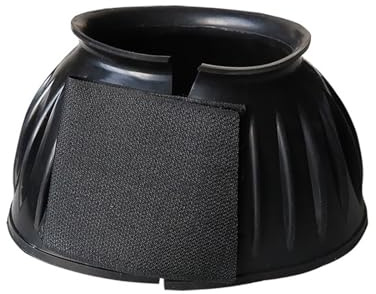 1 Pair Horse Bell Boots Tough, Non-Slip Hoof Guard Horse Boots for Horses Front Feet, Rubber Bell Boots Large, Protects Horse Hooves(black,M)