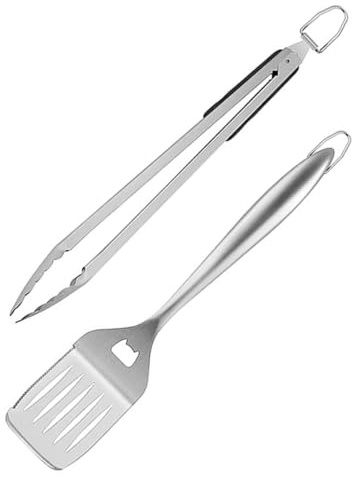 Toyvian 1 Set Pince et Pelles en Acier Inoxydable Outils pour Barbecue Multifonctionnels Anti-Adhésifs Cuisine et Camping