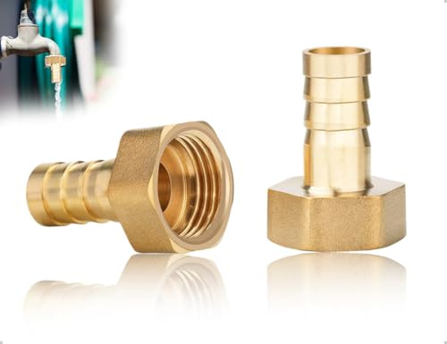 OHYANYAO 2 Piezas Racor para Manguera de Latón de 1/2 Pulgada,Conector para Manguera de 12 mm,Conector para Manguera con Roscas Internas,Adaptador para Tubo con Roscas Internas G1/2,para Aire,Gas