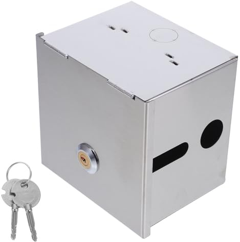 WATIIFUFU Scatola Elettrica Esterna Resistente alle Intemperie in Acciaio Inox 86 Tipo con Serratura, Scatola di Protezione Presa per Sicurezza Elettrica Esterna, Montaggio a Parete o