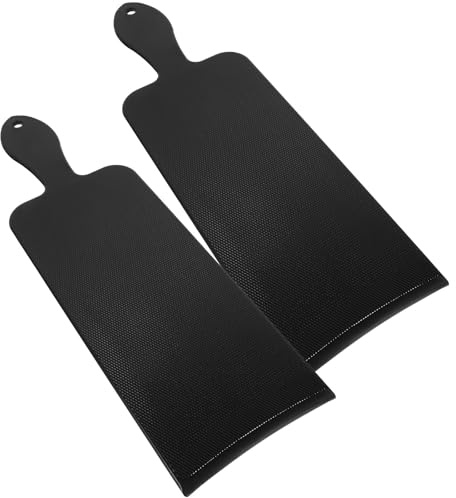 Farbtafel für Friseure aus Kunststoff, Schwarz, 2 Stück | Gebogene Form, Strukturierte und Glatte Seite, für Haarfärben im Salon