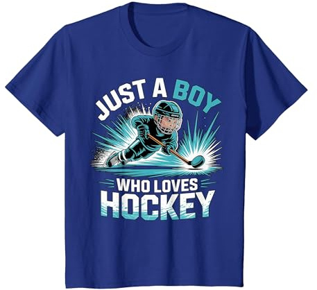 Just A Boy Who Loves Hockey T-Shirt, Youth, Royal Blue, 4T