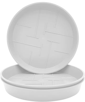 Plastard 3er Set Blumentopf-Untersetzer Ø 35 cm Rund Kunststoff Weiß | UV-, witterungs- und frostbeständig,ideal für innen & außen,Weiß