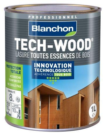 Lasure Tech-Wood Chêne foncé - 1L - BLANCHON