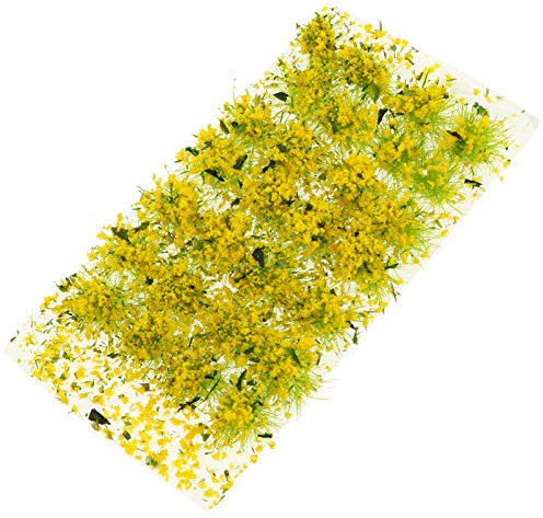 Healifty Landschaftsbau Modellbau Material Miniatur Blumen Pflanzen Gelb Grasbüschel Modell Modellbau DIY Tabletop Modelleisenbahn Puppenhaus Feengarten Mikrolandschaft Dekoration