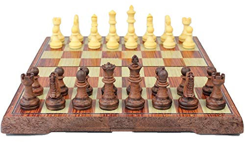 MQQ Magnetiskt schackset fällbart spelschackbräde set med förvaring fällbart schackbräde och fodral för professionell tävlingsstudent