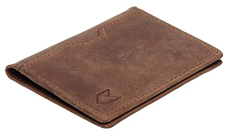 FOXHACKLE Portefeuille en Cuir avec Porte-Cartes de crédit pour Homme et Femme, Portefeuille Fin à Deux Volets avec Blocage RFID, Poche Avant Fine, Portefeuille Minimaliste, Petit étui pour Cartes