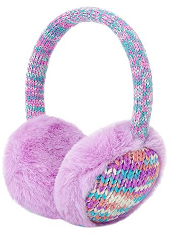 TSLBW Kids Earmuffs Winter Ear Muffs Earmuffs for Girls Plush Ear Cover Soft Velvet Ear Muff Winter Ear Warmers for Kids (Purple)