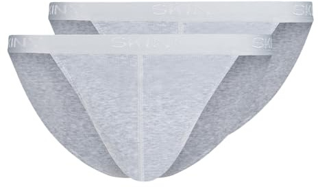 Skiny Men's Cotton Rib Briefs, Silver Melange, Regular, Silver melange, L