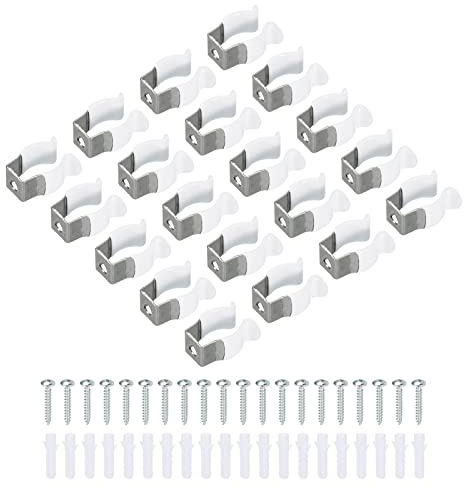sourcing map 20Stk. T5 U Clips Halter Halterung LED-Lichtstreifenclips Rohrschellen Edelstahl Led Streifen Clips Rohrschellen für Leuchtstoffröhrenhalter weiß